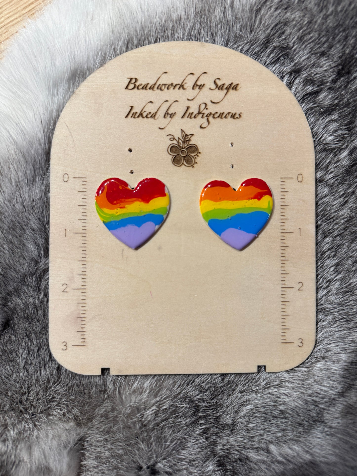 Rainbow pair cabochon - large