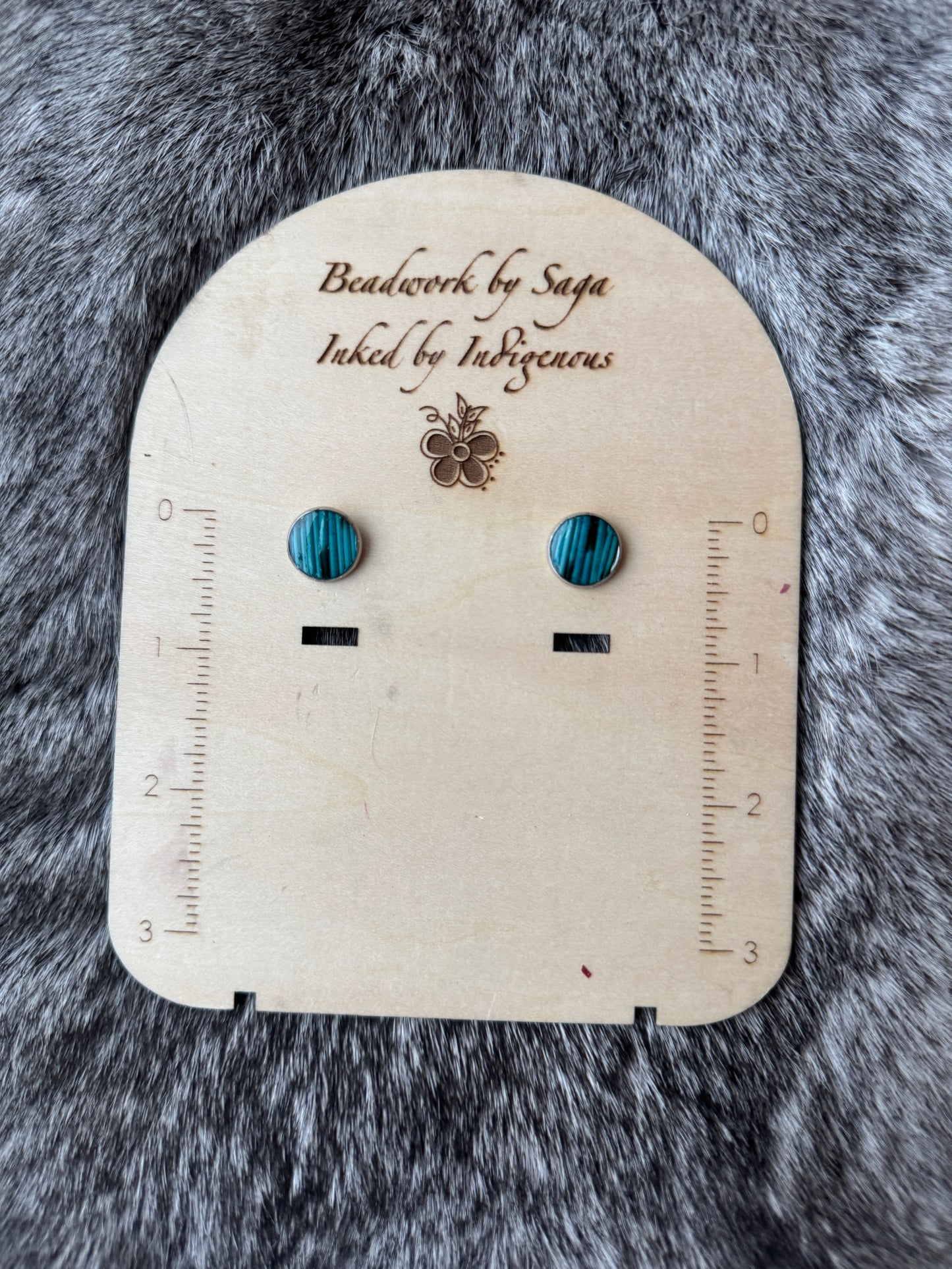 Turquoise Porcupine Quill Studs