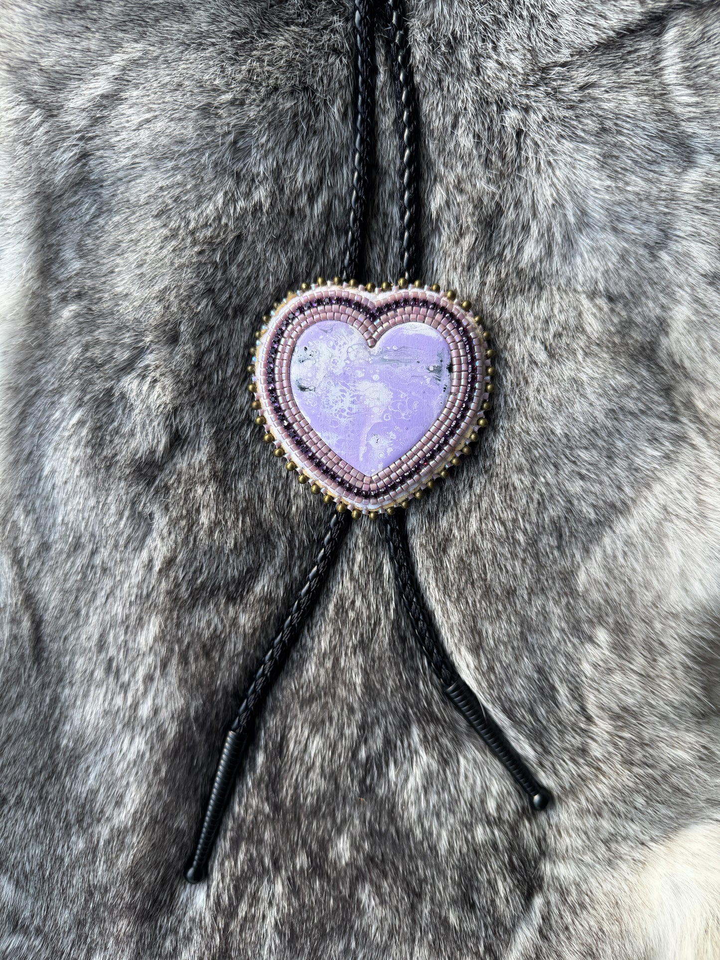 Heart bolo tie - purple