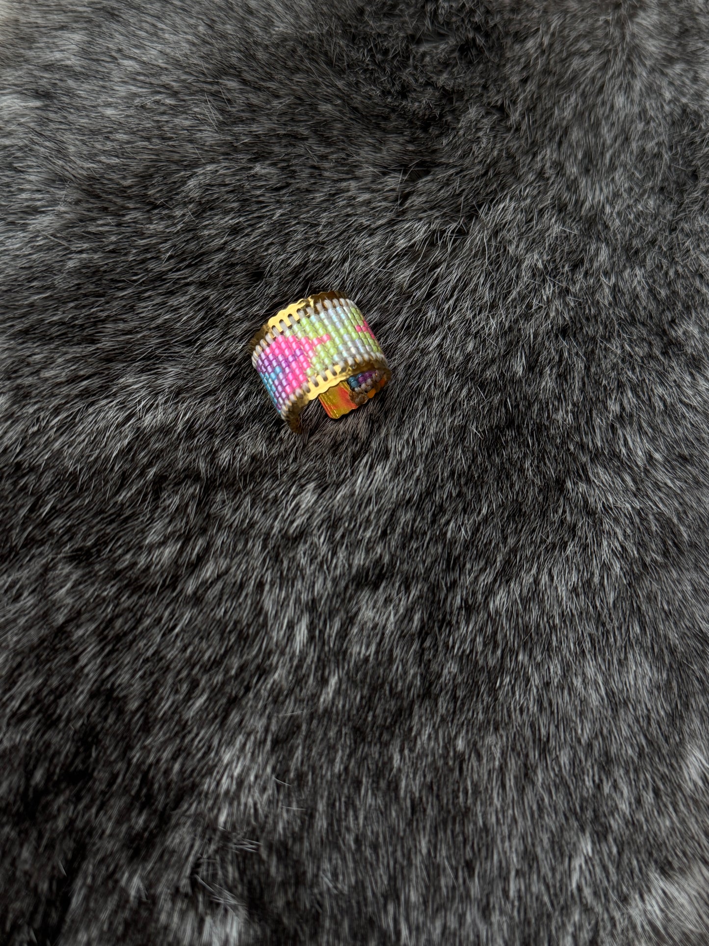 Fluorescent Adjustable Beaded Ring