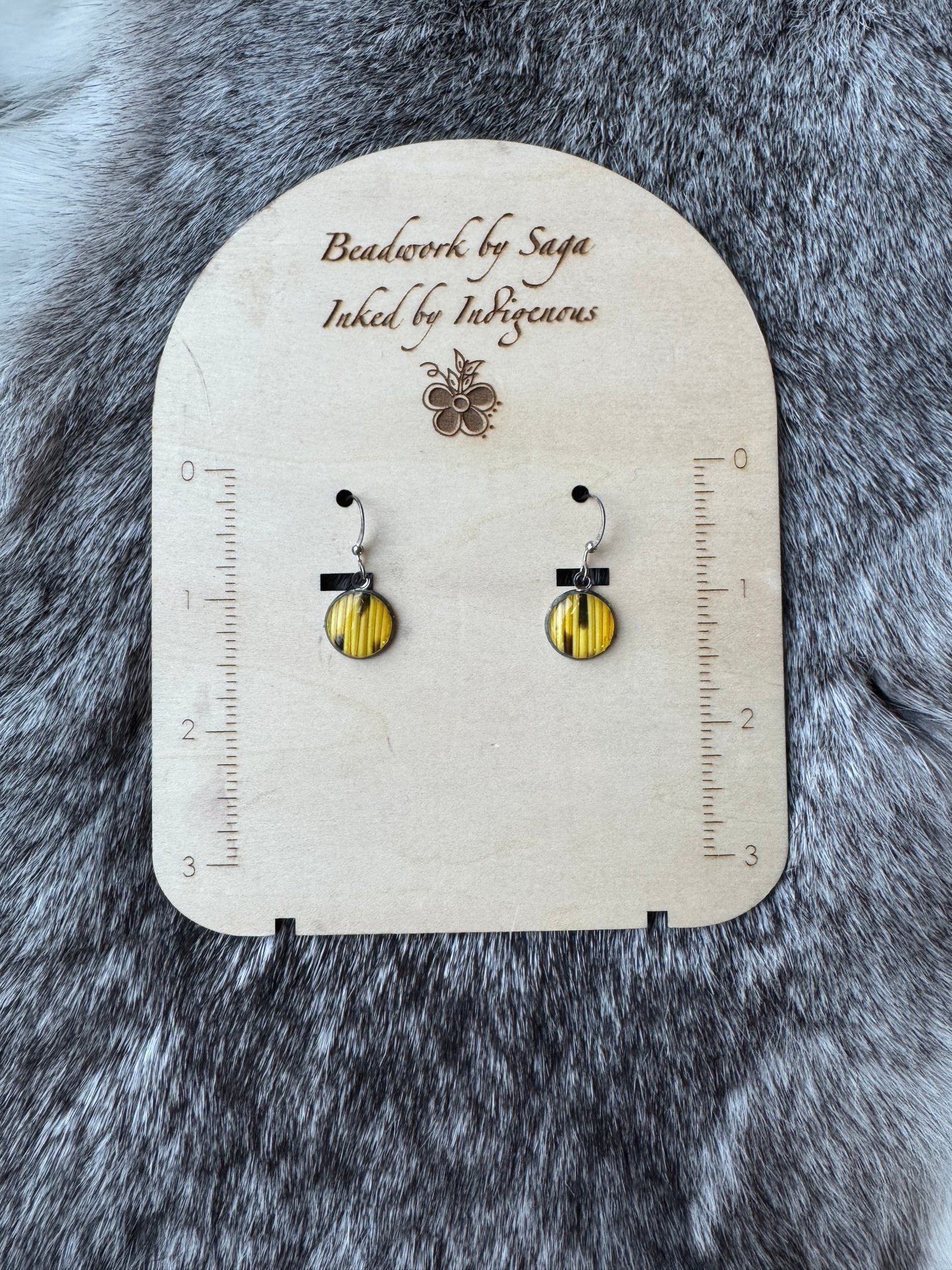 Yellow Porcupine Quill Earrings
