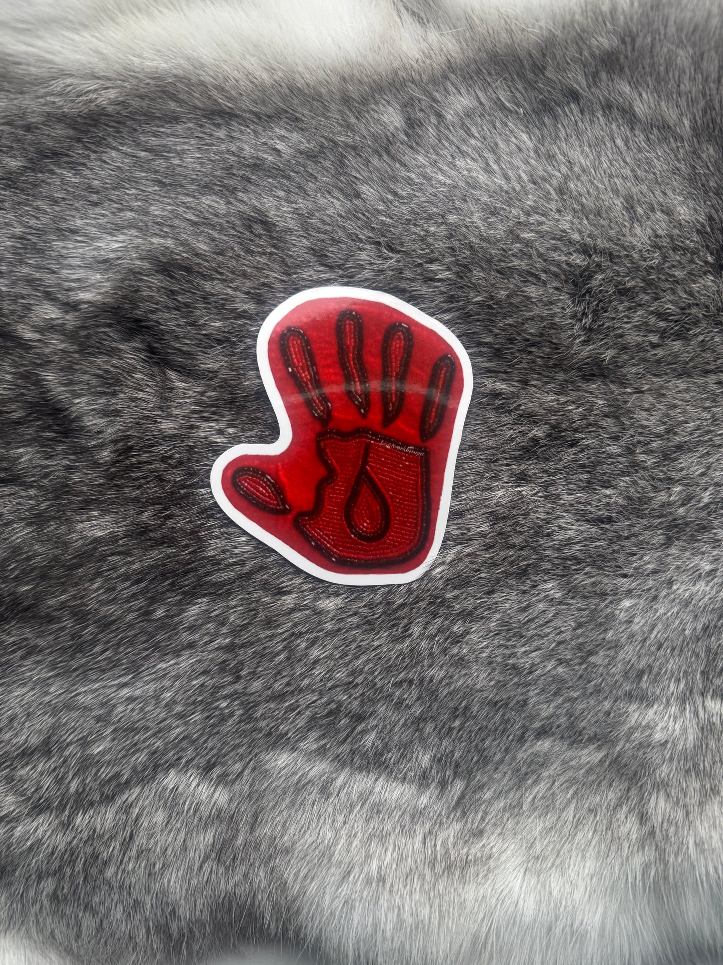 Red Hand Sticker