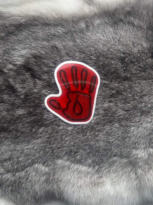 Red Hand Sticker
