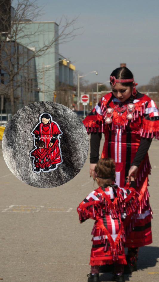 Chenille Mommy & Me Jingle Dress Iron On Patch