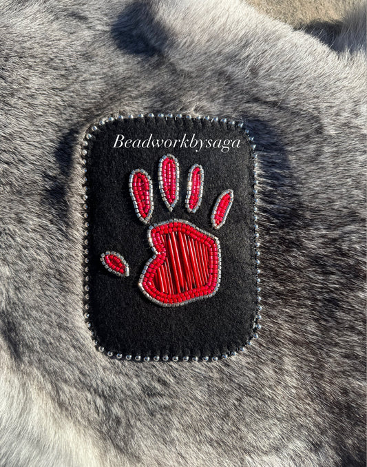 Red Hand Card Holder