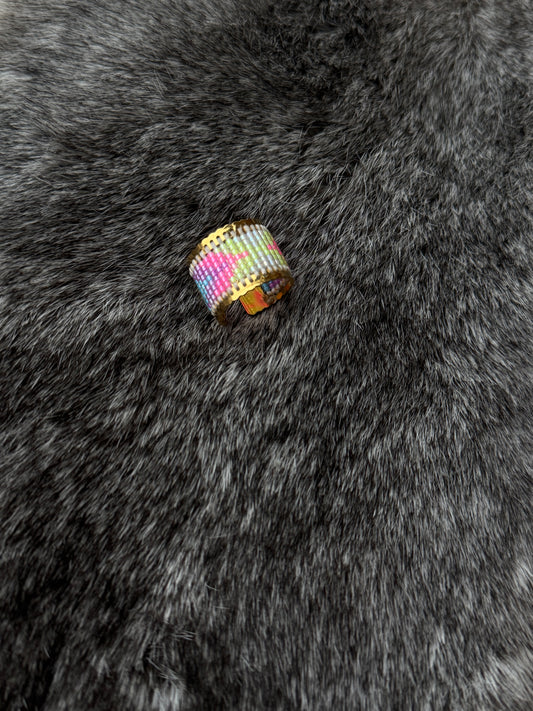 Fluorescent Adjustable Beaded Ring