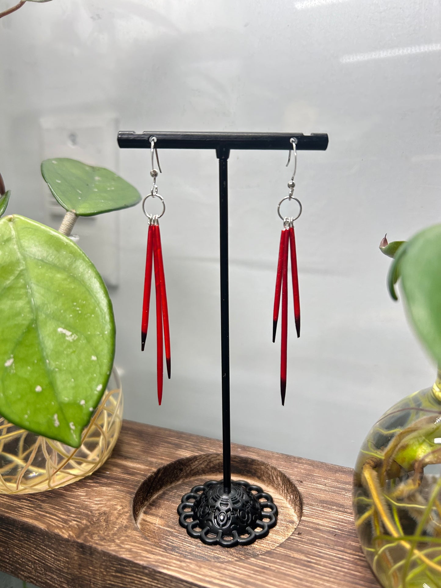 Simple Quill Earrings RED