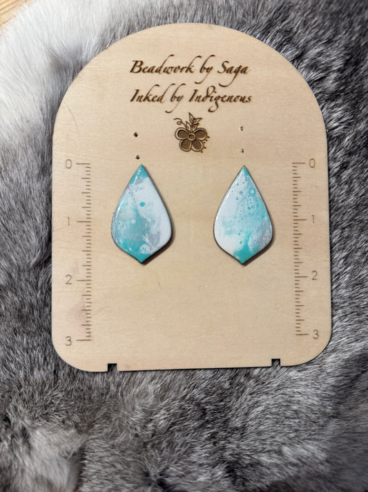 Tear drop cabochon pair - large