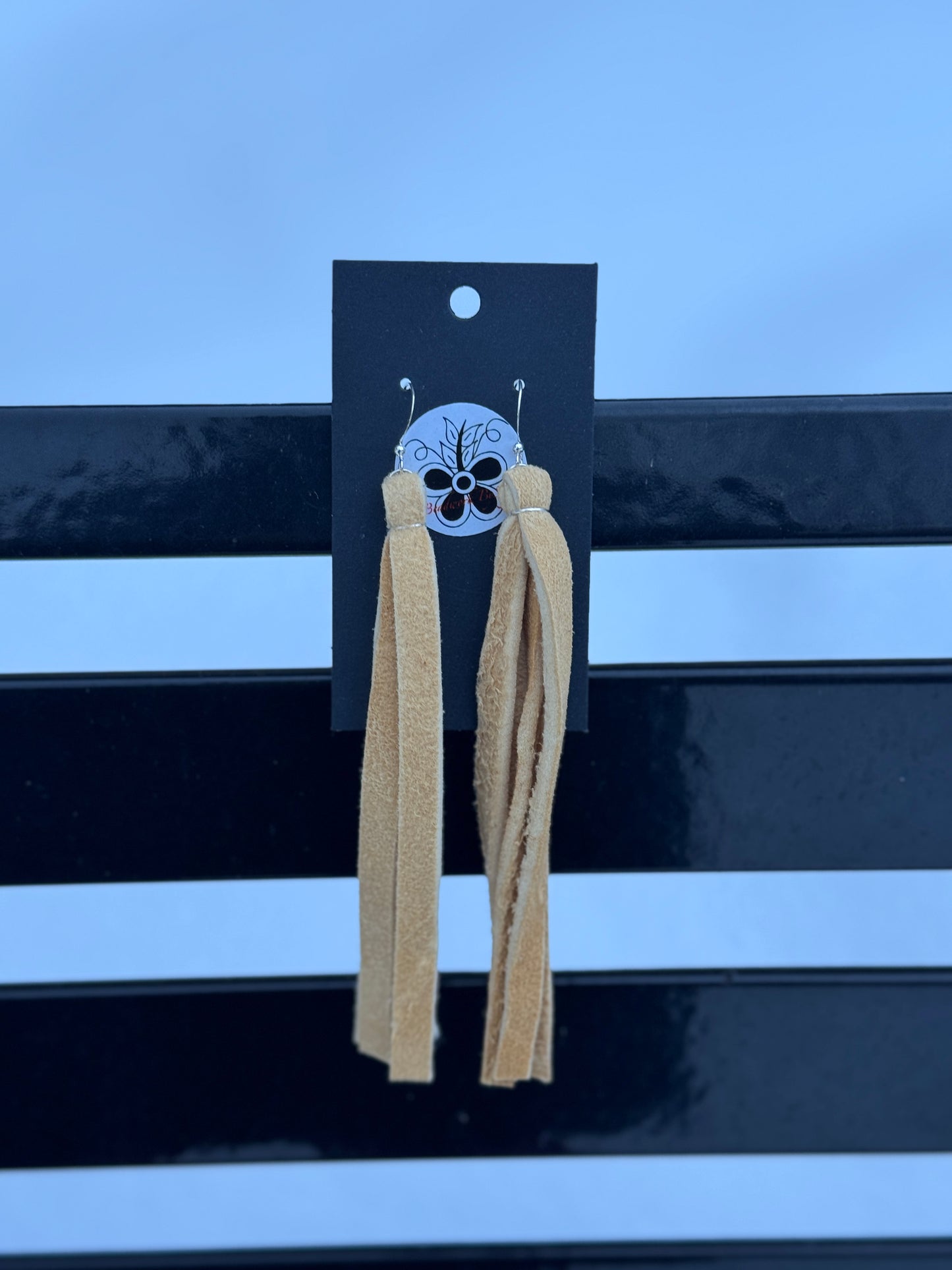 Smoked deer hide earrings