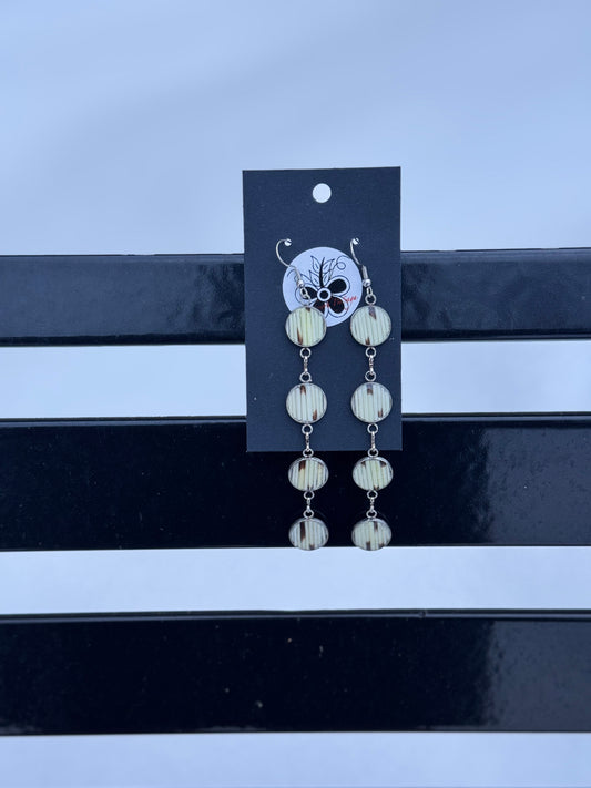 4 tier Porcupine quill earrings - natural