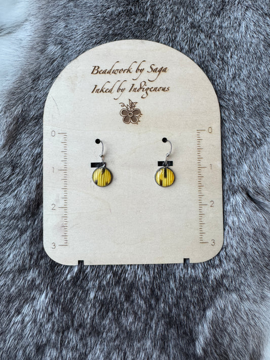 Yellow Porcupine Quill Earrings